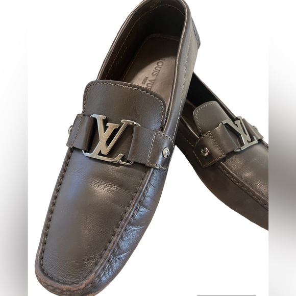 Brown LV Monogram Leather Drivers - Picture 2 of 6